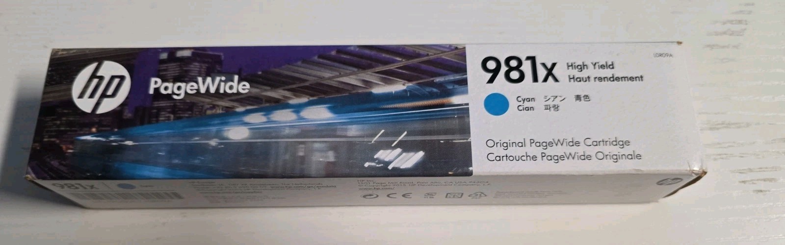 HP 981X PageWide High Yield Cyan Original Ink Cartridge L0R09A EXP 06/20