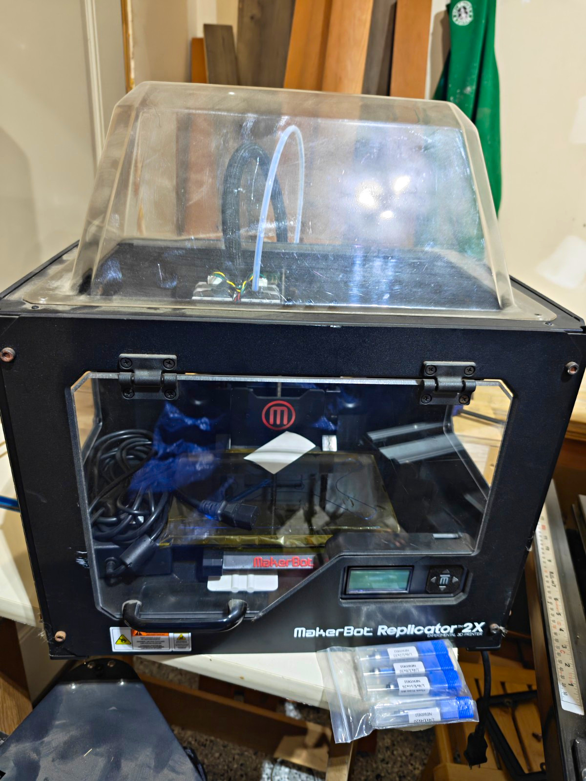 MakerBot Replicator 2X FDM 3D Printer Dual Extruder Enclosed Heated Plate