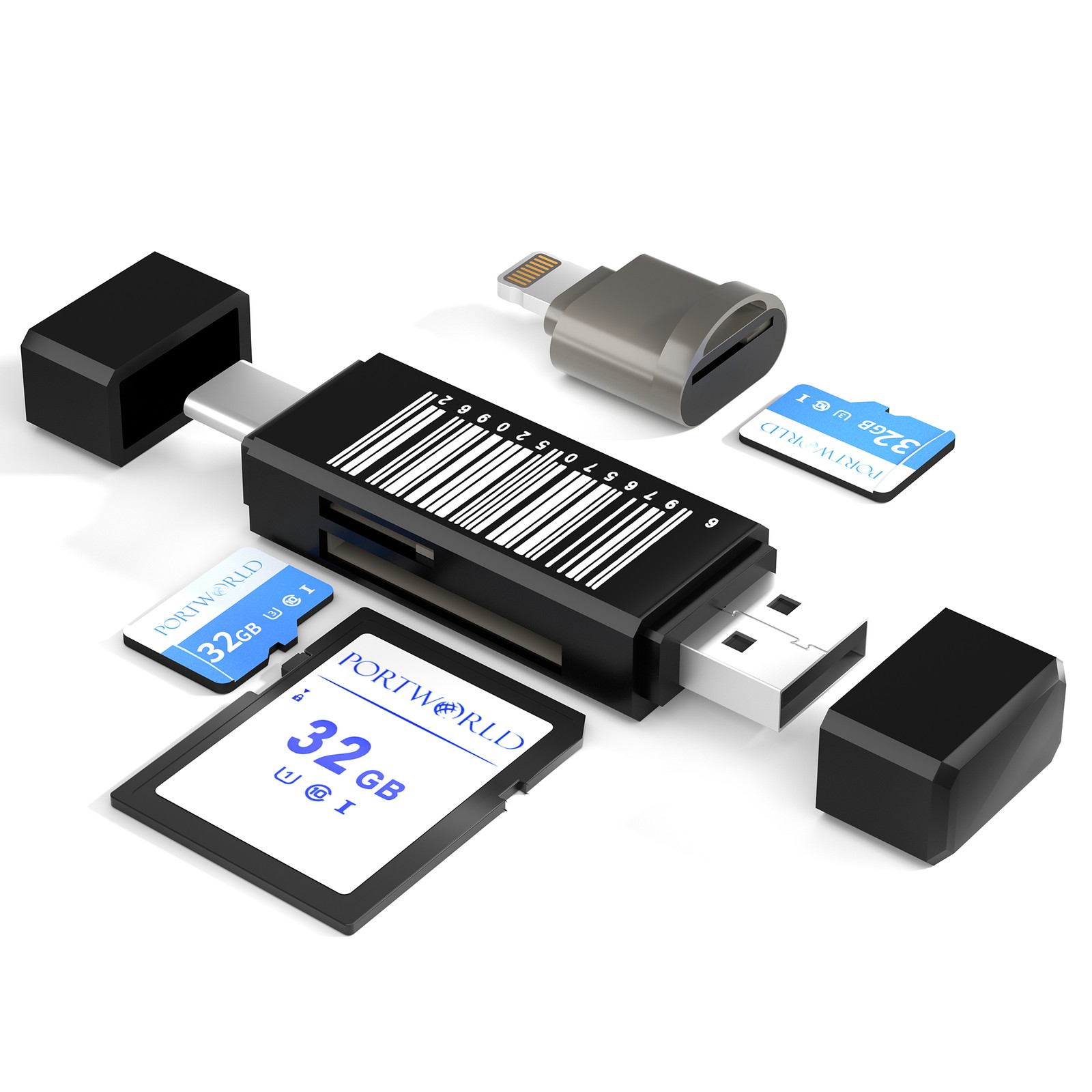 USB-C SD Micro SD Card Reader Dual Slot OTG Photo & Video Transfer Adapter USB-A