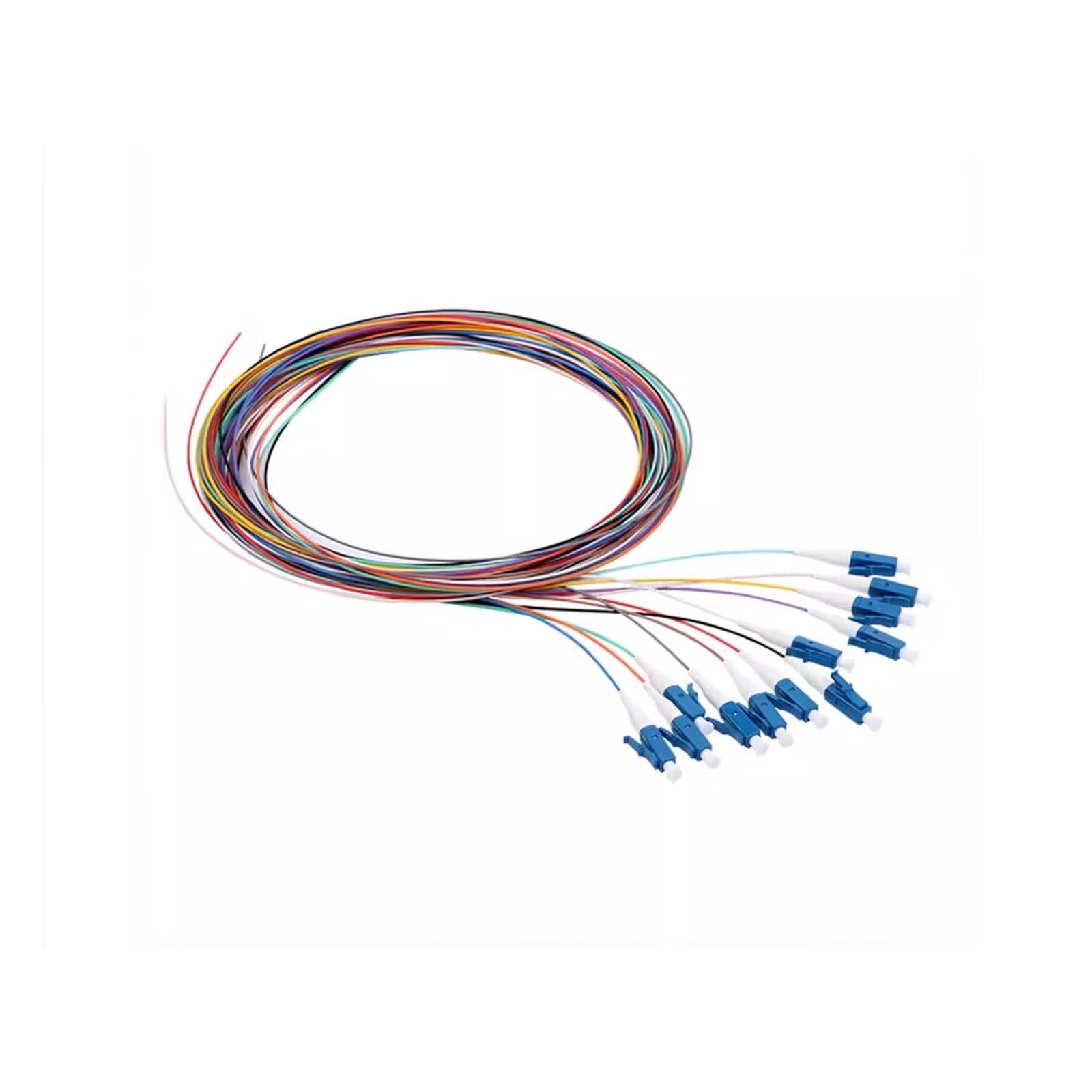 1.5m LC/UPC Singlemode Fiber Optic Pigtail 0.9mm 12 Color LSZH Cable 9/125m
