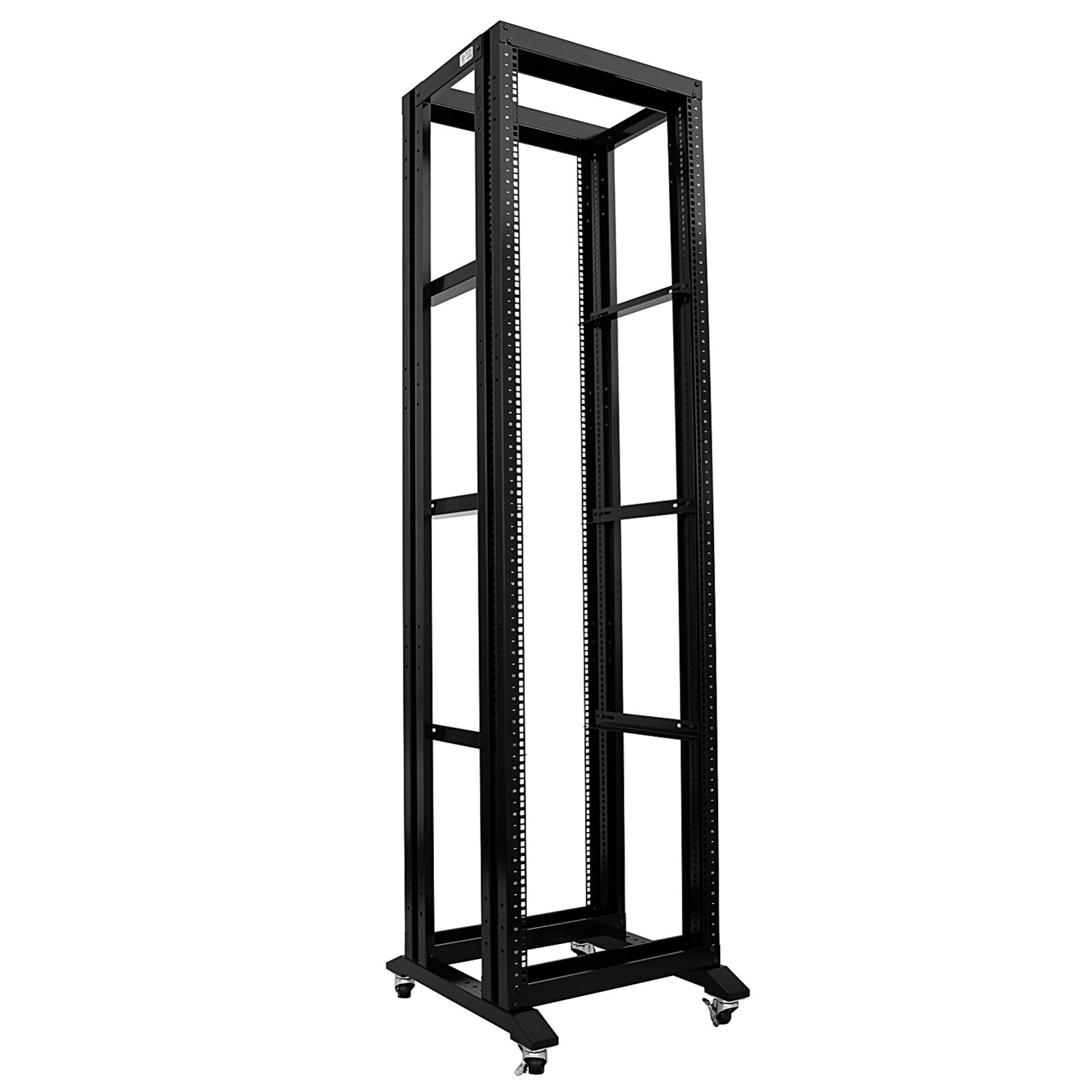 7FT 42U Open Frame Server Network Rack 17" Deep 600MM 4 Post 3 paris L rails