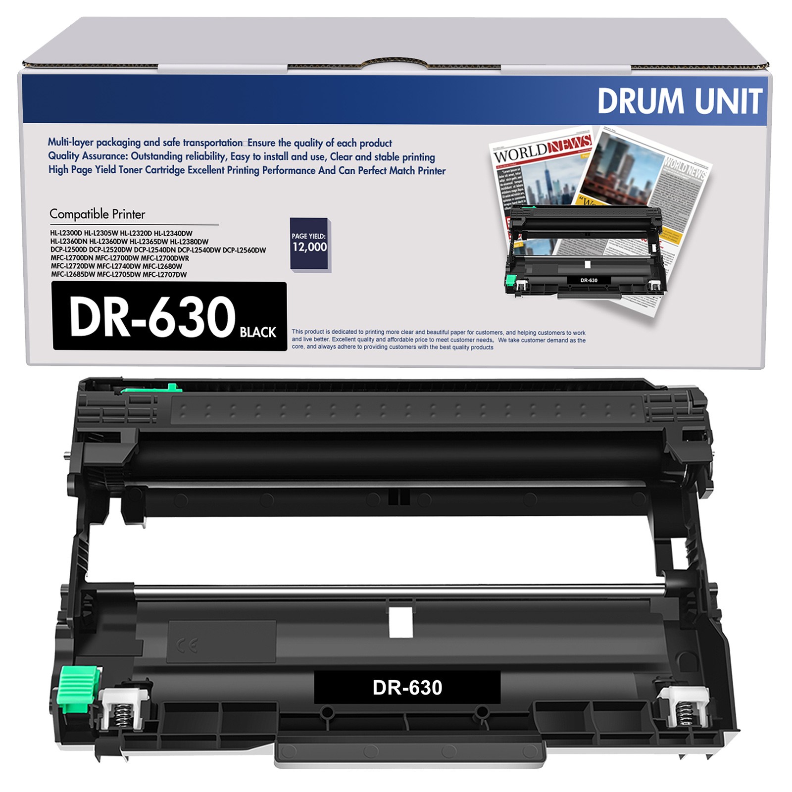 1PK DR630 Drum Unit Compatible With Brother HL-L2320D HL-L2340DW L2360DW L2380DW