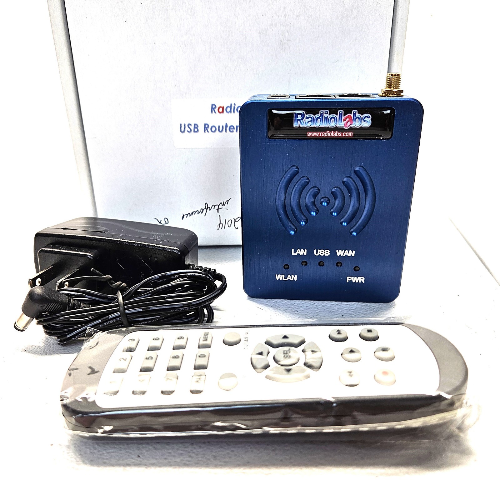 Radiolabs WiFi Repeater Rev1 USB Router Signal Booster NOB Complete w/ Remote