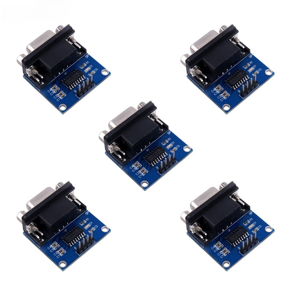 5PCS MAX3232 Chip RS232 to TTL Serial Port Converter Module DB9 Connector