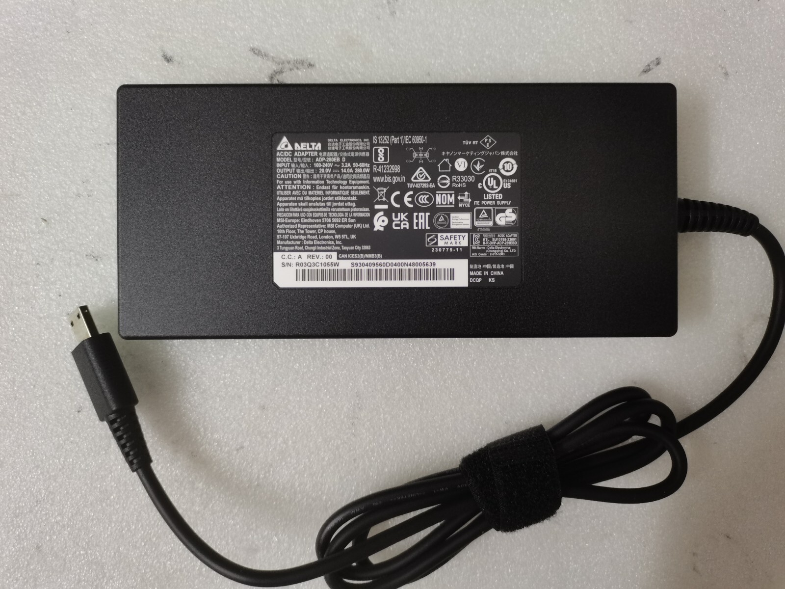 Delta 20V14A ADP-280EB D For MSI Stealth 18 AI Studio A1VHG RTX4080 280W Genuine