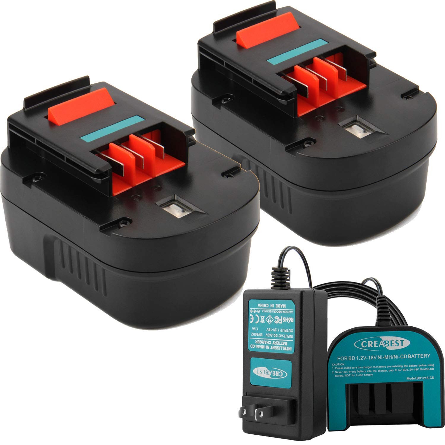 CREABEST 2Packs 12V 3.5Ah Replacement Battery for Black and Decker HPB12