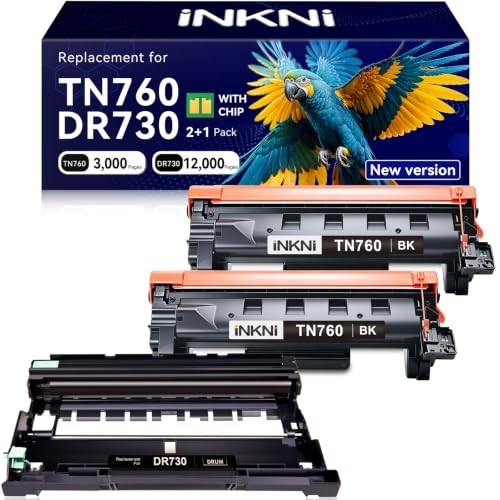 Toner Cartridge & Drum Unit 3 Pack for Laser Printer Black Ink