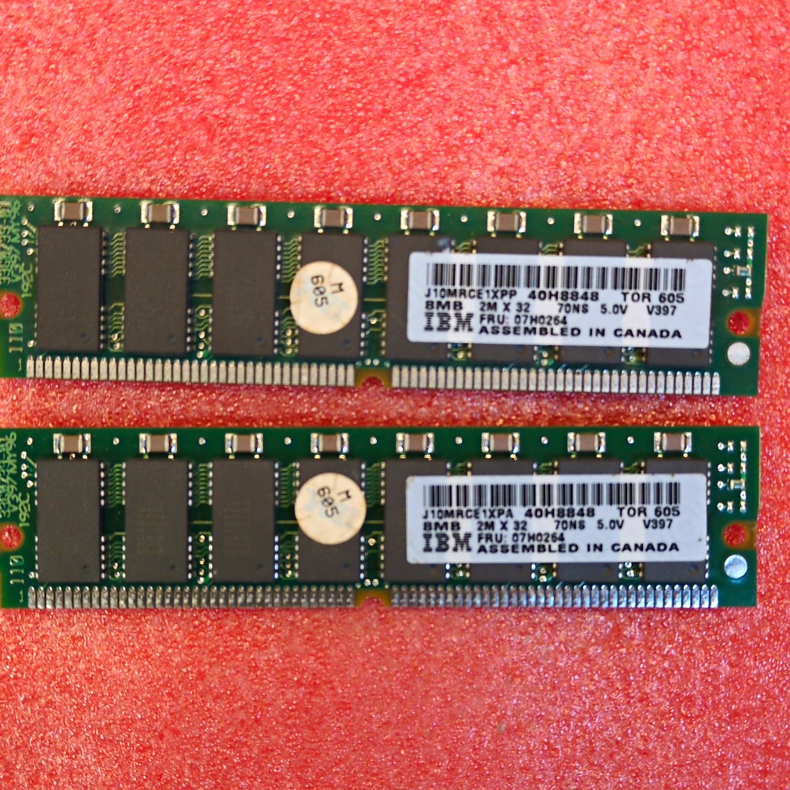 IBM 16MB Kit (2x8MB) 168-Pin EDO DIMM RAM 70ns Unbuffered 40H8848