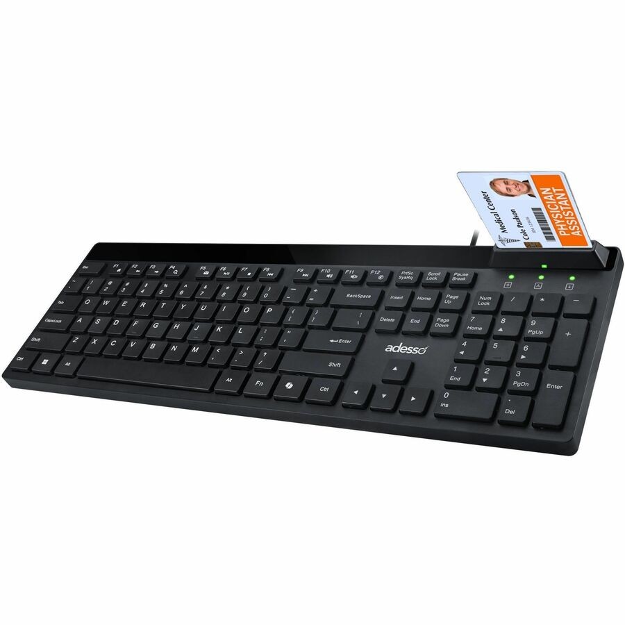 Adesso AKB-140SB Desktop Keyboard with Smart Card Reader AKB140SB