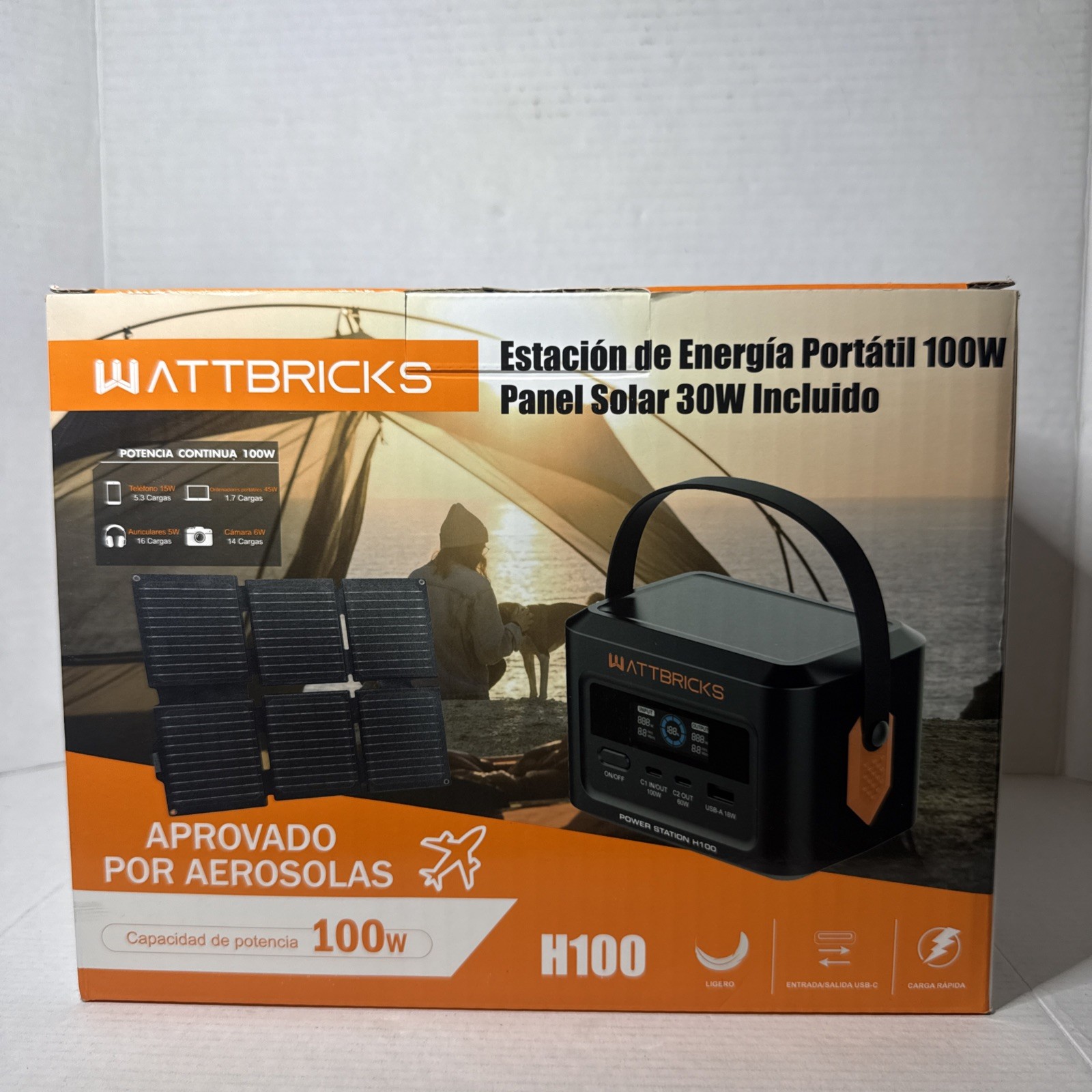 Wattbricks 100w Portable Power Station And 30w Solar Generator Solar Panel H100