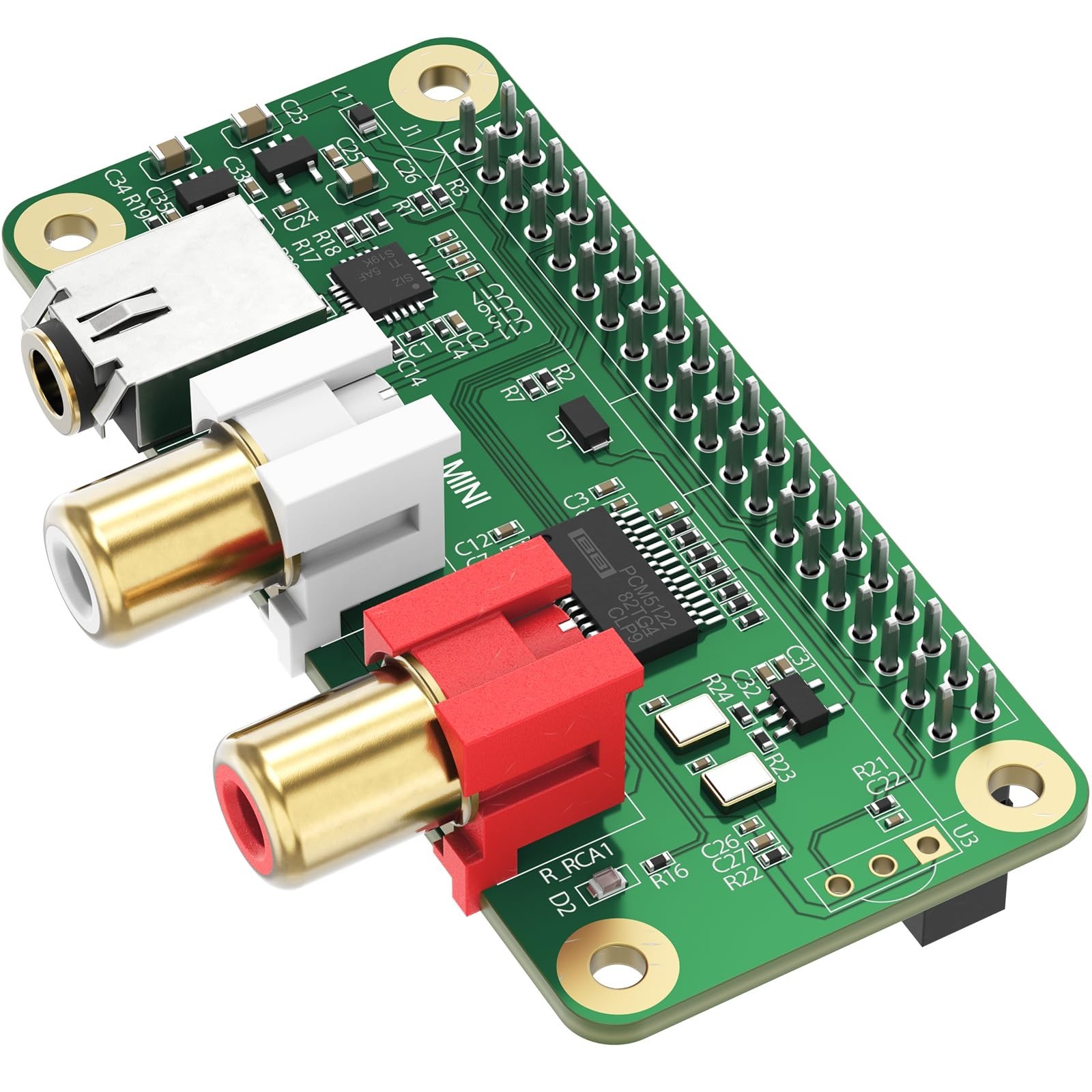 HiFi Audio Card for Raspberry Pi 5/4/3B+/Zero 2W - 384kHz/32bit Sound Shield, RC