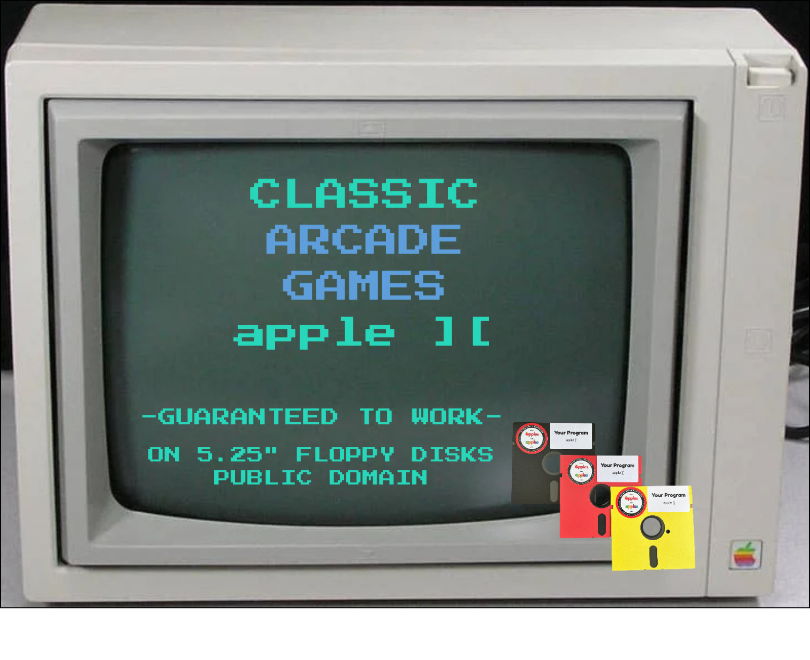 Apple II ARCADE Games on Floppy Disks: Retro Software Public Domain 🍎➕🍏