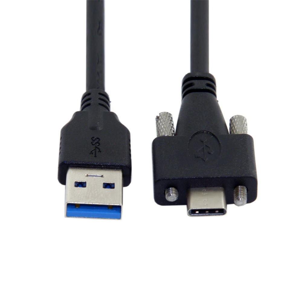 USB 3.1 Dual Screws Locking Type-C to Standard USB3.0 Data Cable Mount Type 3m