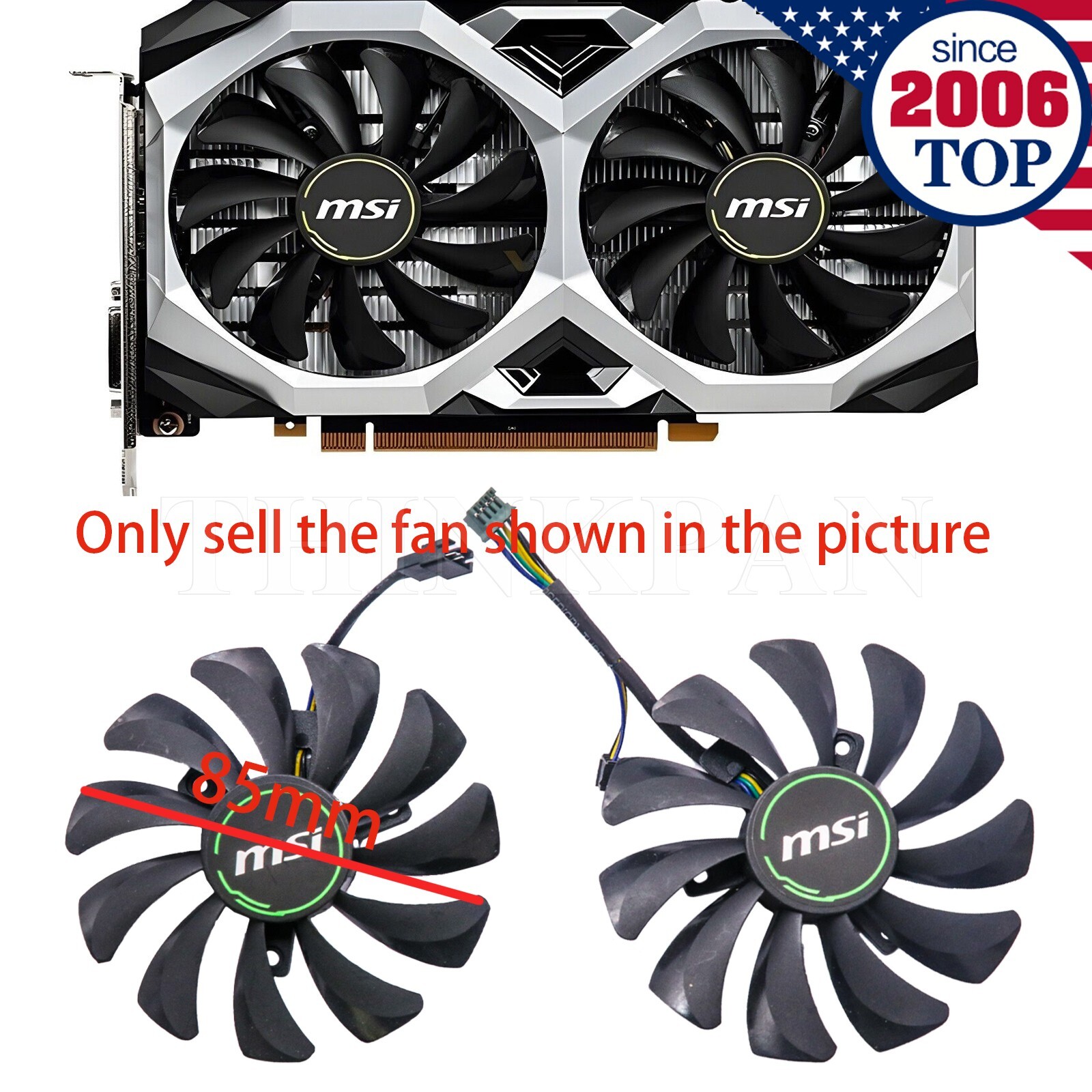 New Graphics Card Cooling Fan for MSI GeForce GTX1660 RTX2060 VENTUS XS C 6G OC