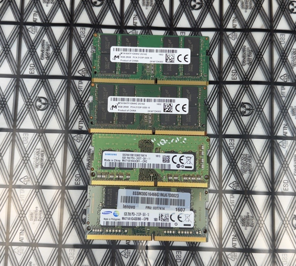 LOT OF 4 8GB DDR4 SODIMM LAPTOP MEMORY RAM 2133P 2400T