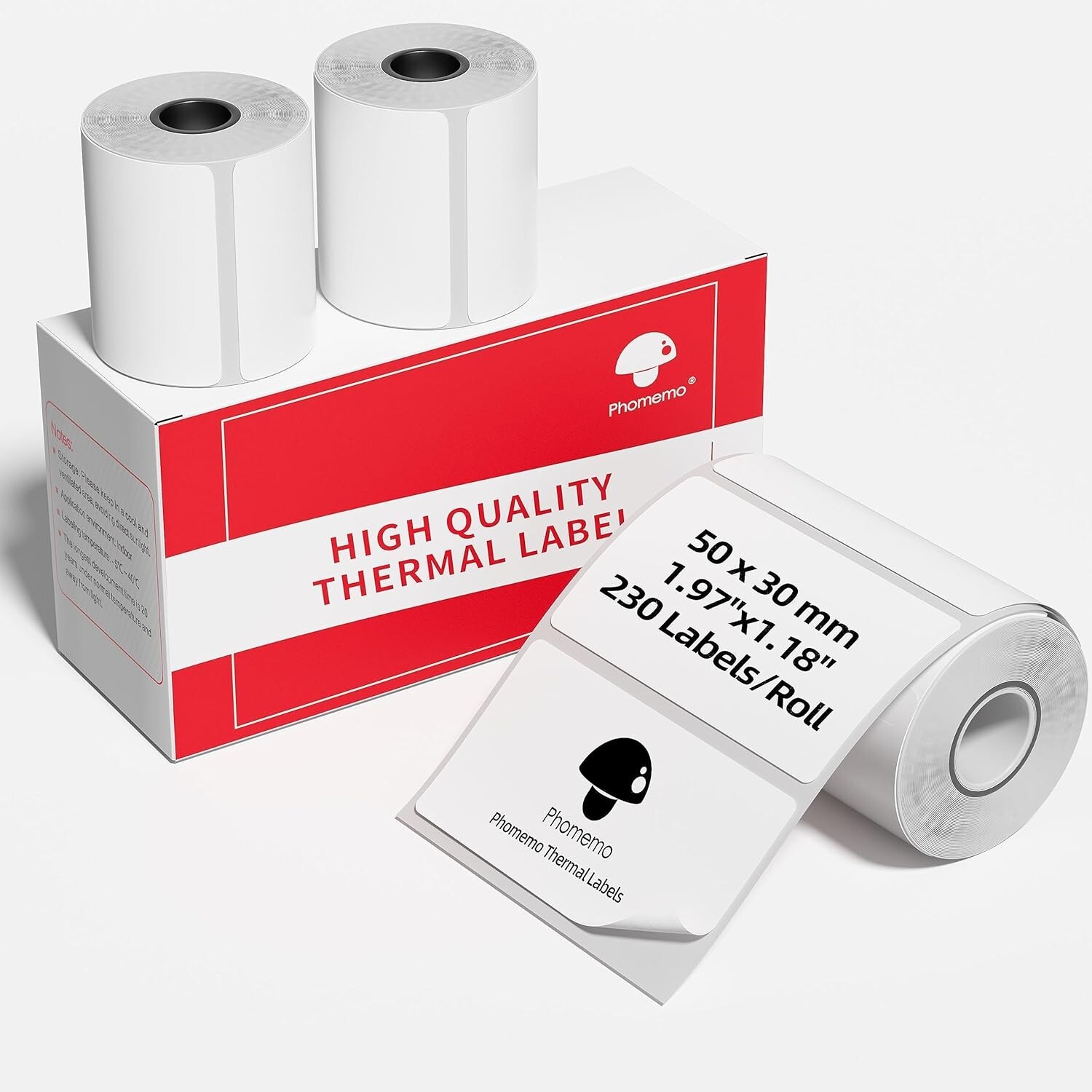 3Rolls 50*30mm Self-Adhesive Thermal Printer Label Paper for Phomemo M200/M220