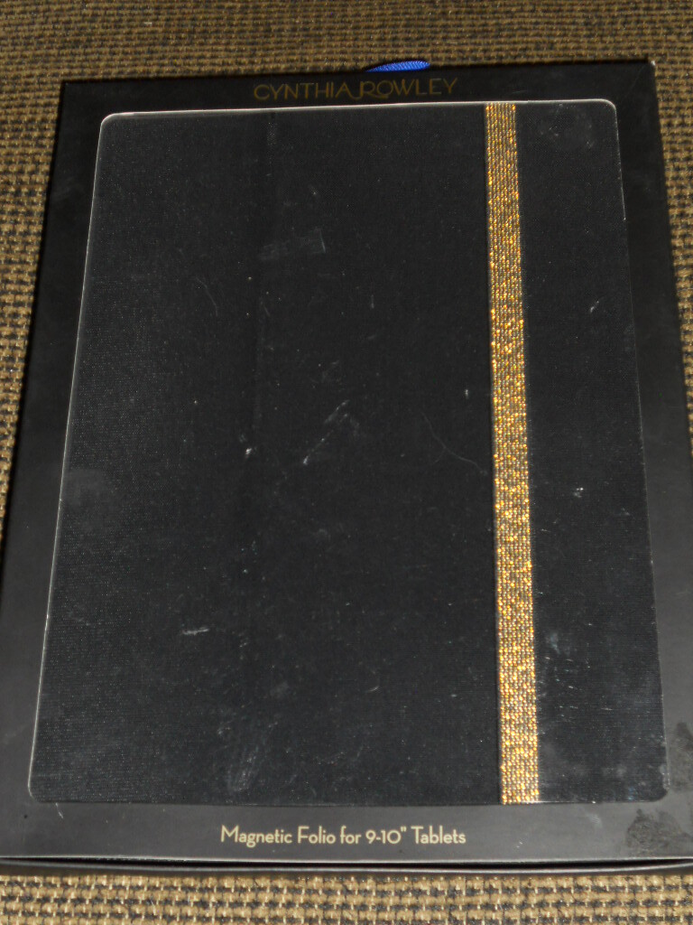Cynthia Rowley Black Magnetic Folio for 9 to 10 Inch Tablets, iPad Air/Air 2 New