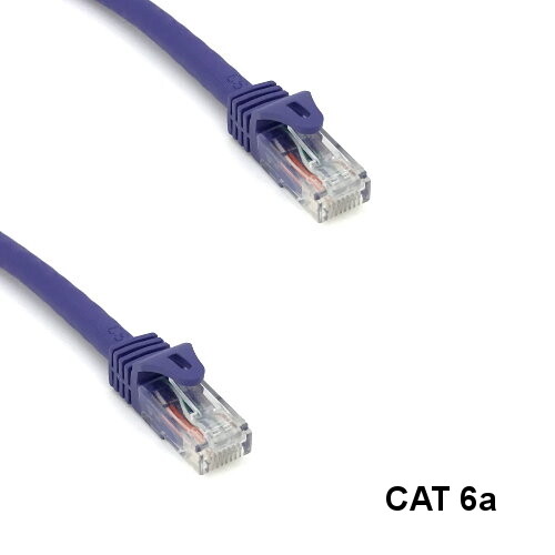 Kentek Purple 2ft UTP Cat6a Cable 10Gbps 24AWG RJ45 Pure Copper Ethernet Network
