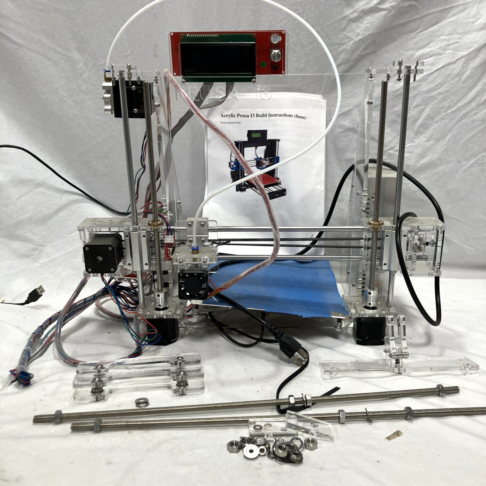 Acrylic Prusa I3 3D Printer Parts / Repair Untested