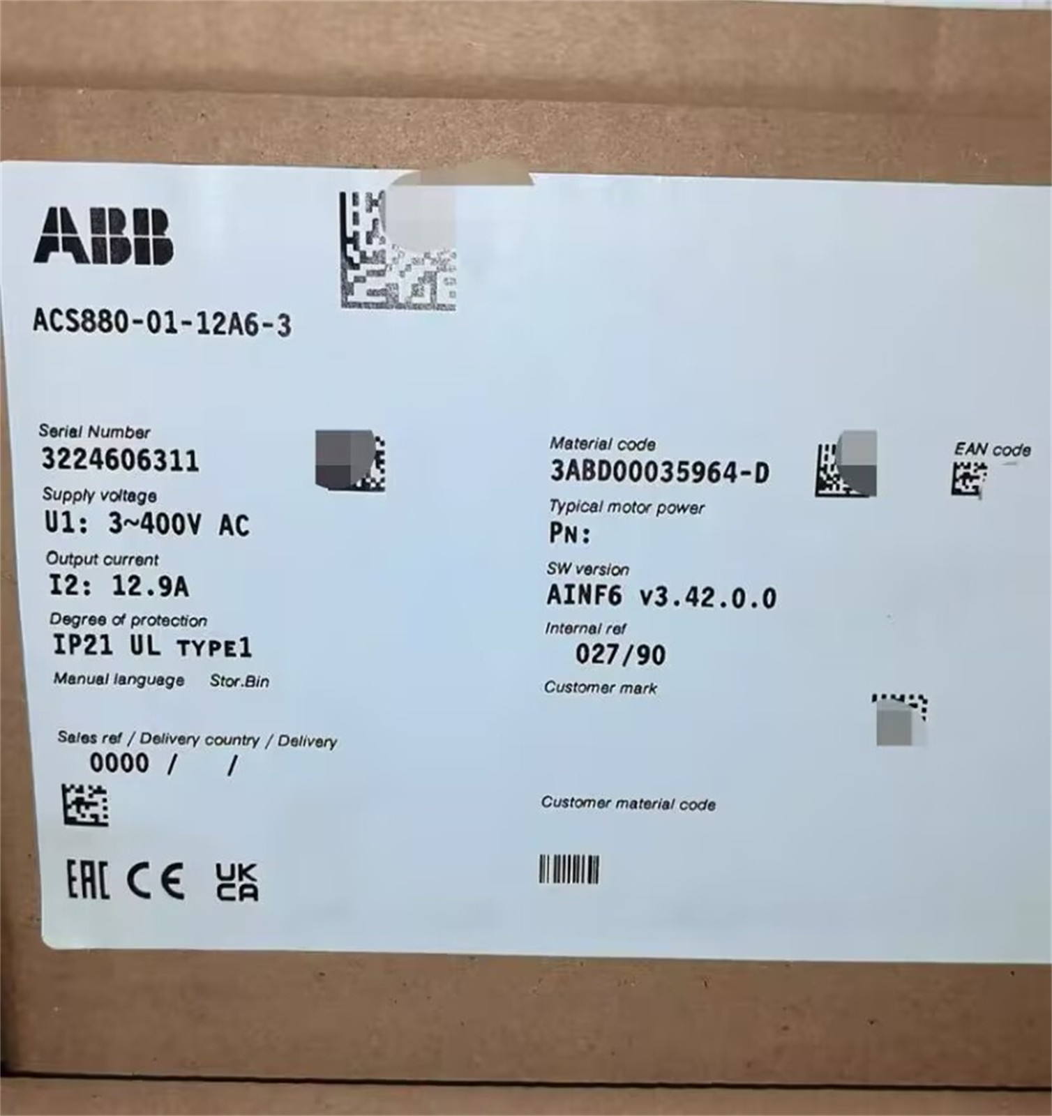 1PC New ABB ACS880-01-12A6-3 Variable Frequency Drive fedex or DHL