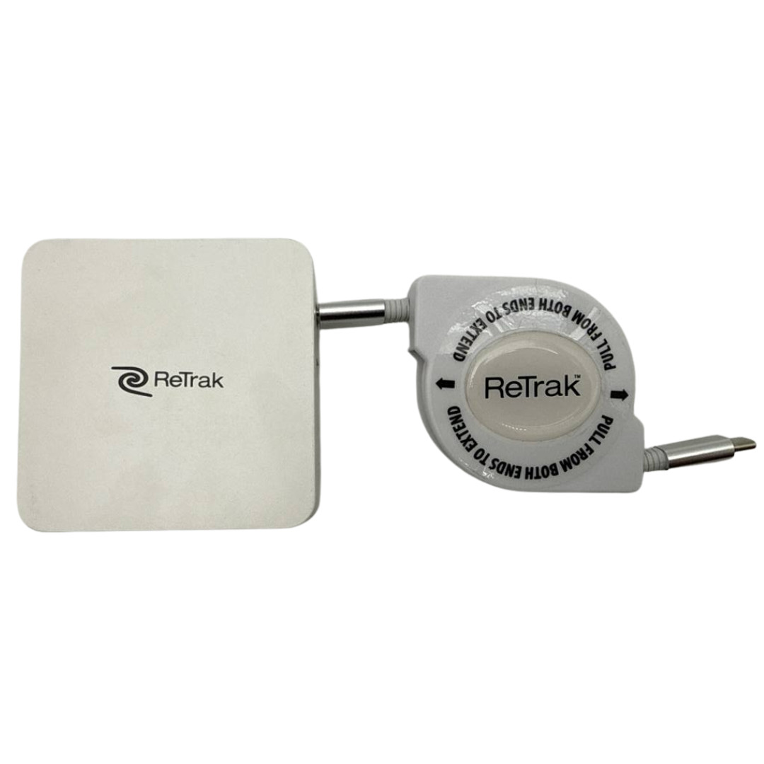 ReTrak Universal Notebook Charger With USB C Retractable 60W Power Adapter