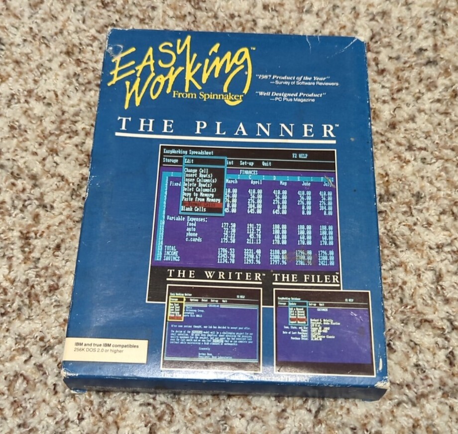 VTG Easy Working From Spinnaker The Planner - Commodore 64,128/Apple IIc,IIe/IBM