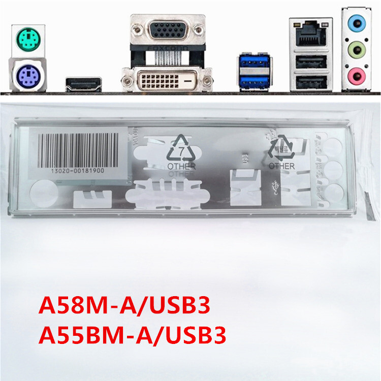 For ASUS A58M-A/USB3 & A55BM-A/USB3 Shield I/O IO Rear Backplate Motherboard