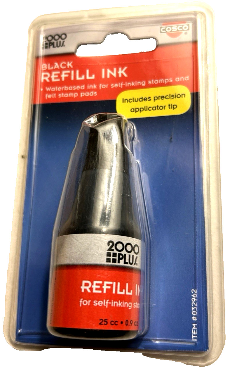 2000 Plus Black Ink Refill Cosco Brand Water Based  0.9 oz, 25cc  NEW