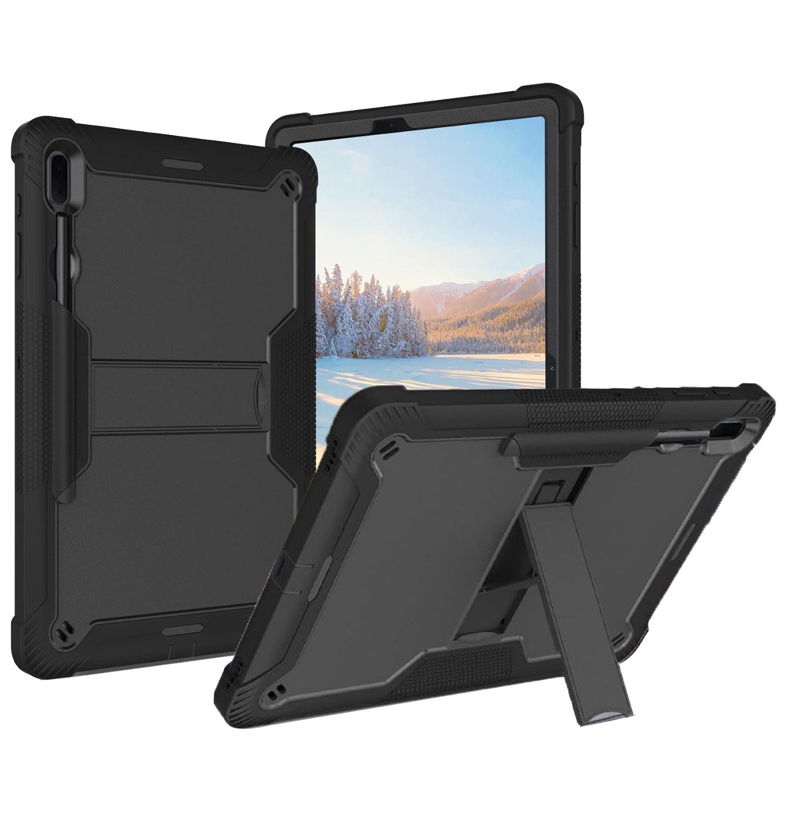 For Samsung Galaxy Tab S8+ S7+ Plus S7FE 12.4" Case Heavy Duty Armor Stand Cover