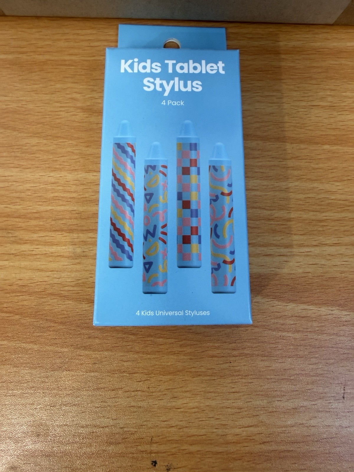 Kids Tablet Stylus - Easy To Hold Crayon Shape - 4 Pack Blue