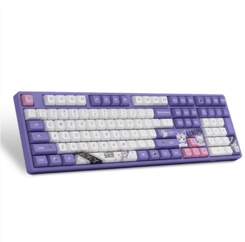 Akko Kuromi Theme Mechanical keyboard Wireless Bluetooth USB RGB Keyboard 108PCS