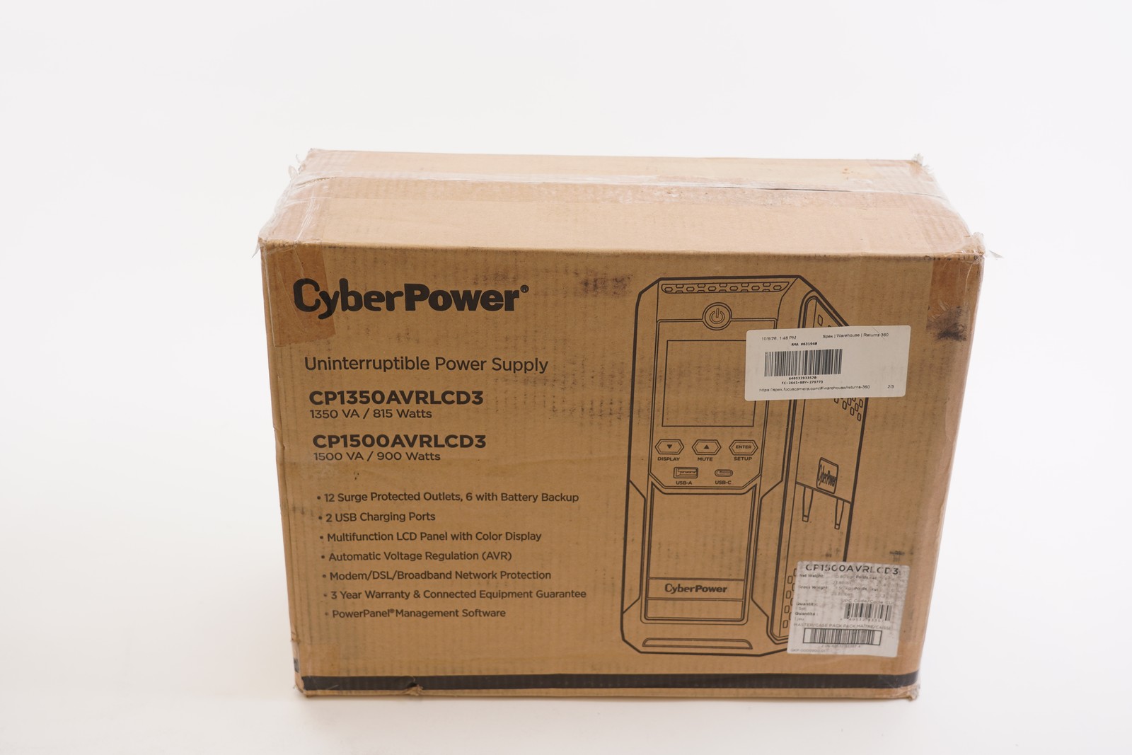 CyberPower CP1500AVRLCD3 Mini Tower UPS Battery Backup and Surge Protector