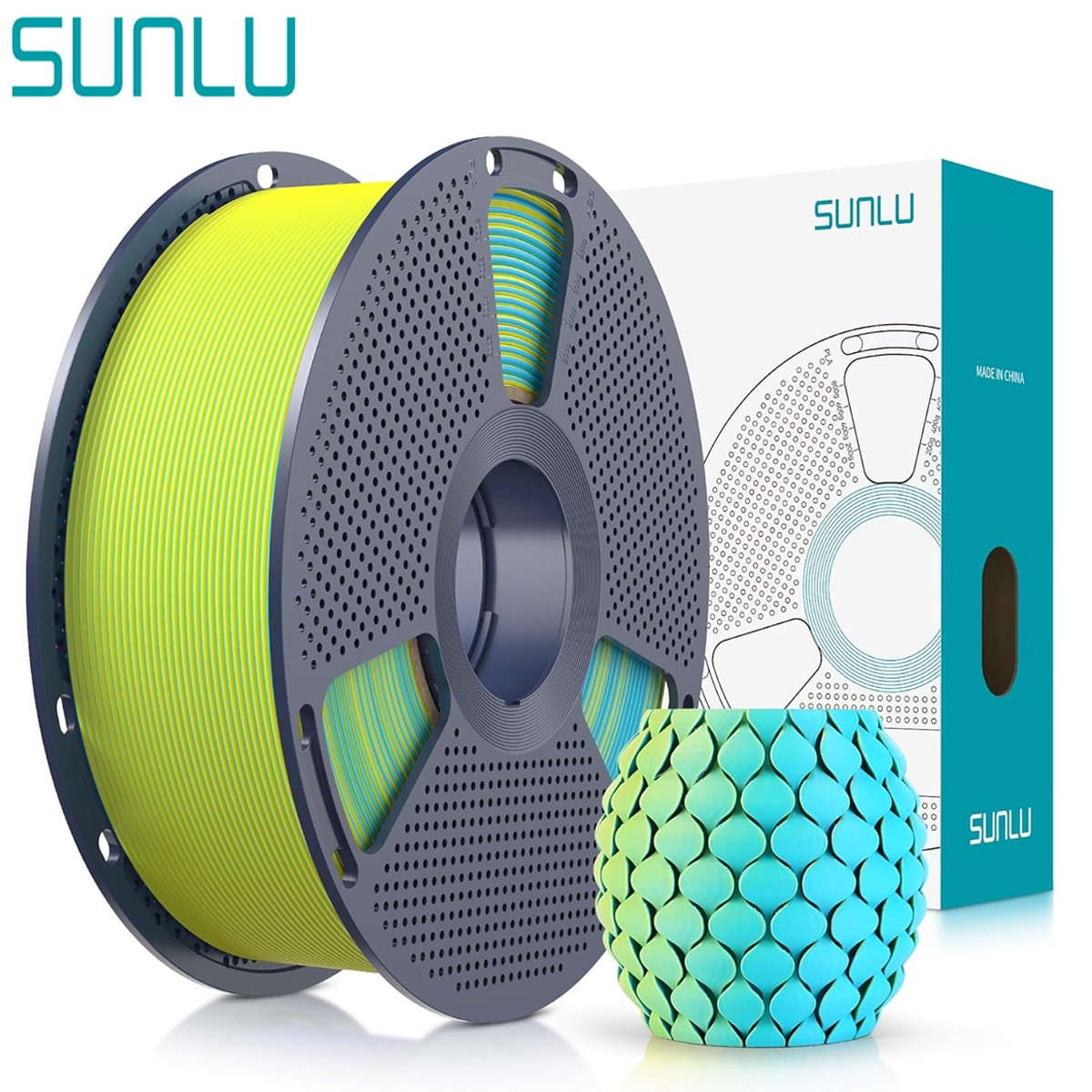 SUNLU Dual-Color Matte PLA 3D Printer Filament 1.75MM PLA 1KG/Roll Matte Texture