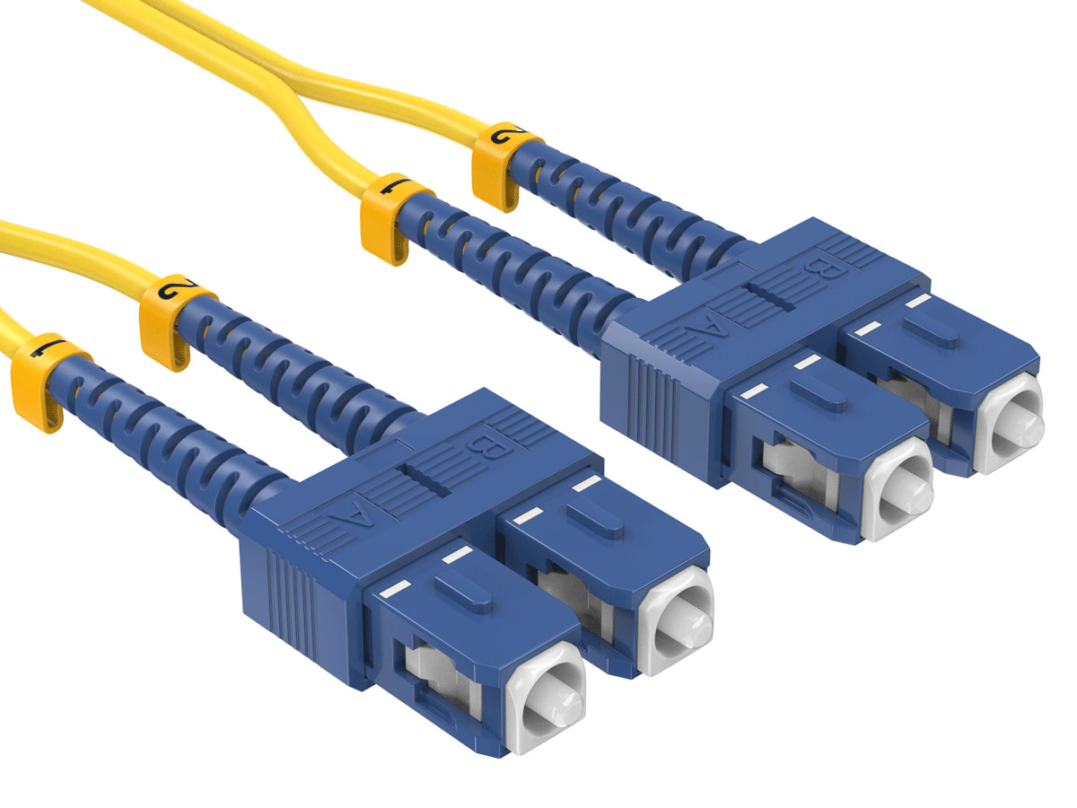 7m OS2 SC to SC UPC Duplex Corning Fiber Optic Cable SingleMode 9/125 OFNR Ra...