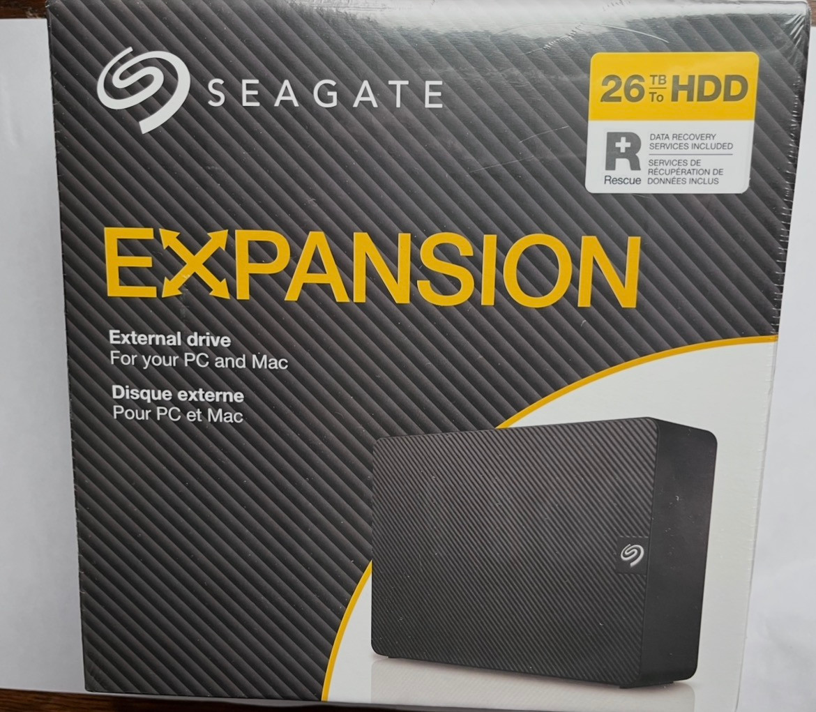 Seagate Expansion 26TB External Desktop Hard Drive USB 3.0 - Brand New Sealed