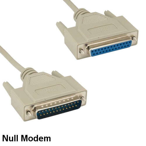 10x 6ft Null Modem DB25 Male to Female Cable 28AWG RS-232 DTE Data Crossover
