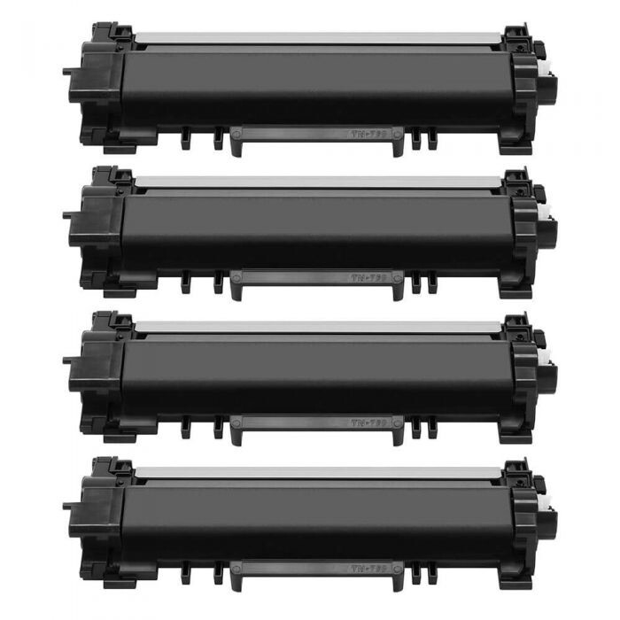4 PACK TN760 High Yield Toner Compatible Brother TN730 MFC-L2710DW HL-L2395DW