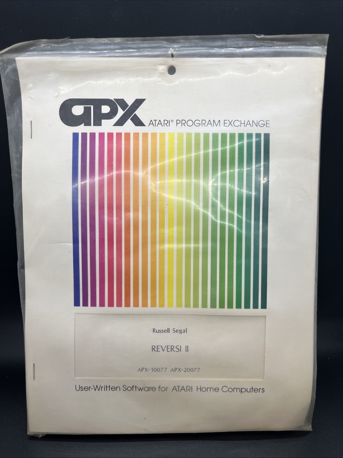 RARE Atari Program Exchange REVERSI II by Russell Segal APX 10077 and 20077 VTG