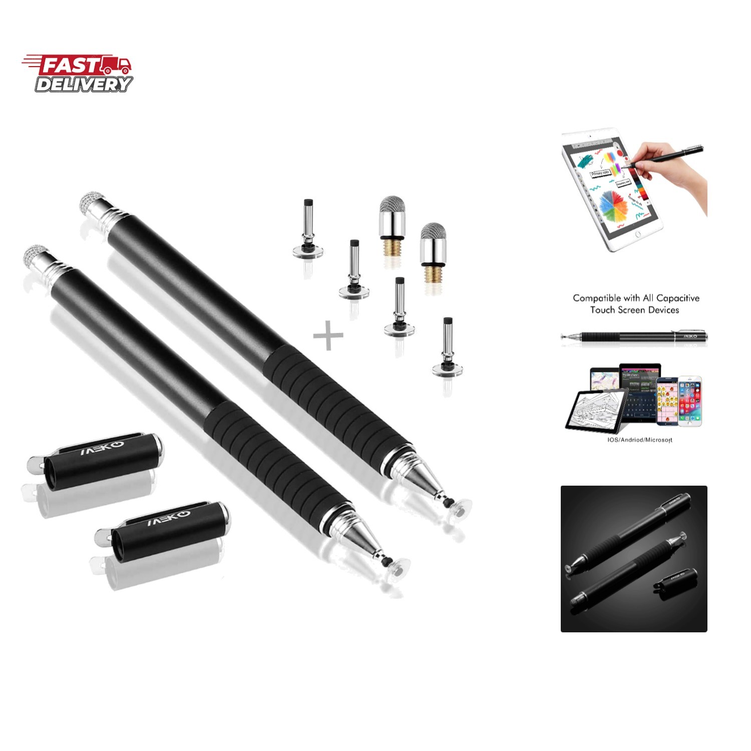 Universal Stylus,[2 in 1 Precision Series] Disc Stylus Touch Screen Pens for ...