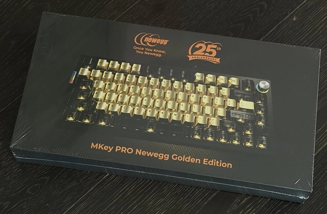 MONTECH MKey Pro Newegg 25th Anniversary Limited Gold Edition Keyboard - Sealed