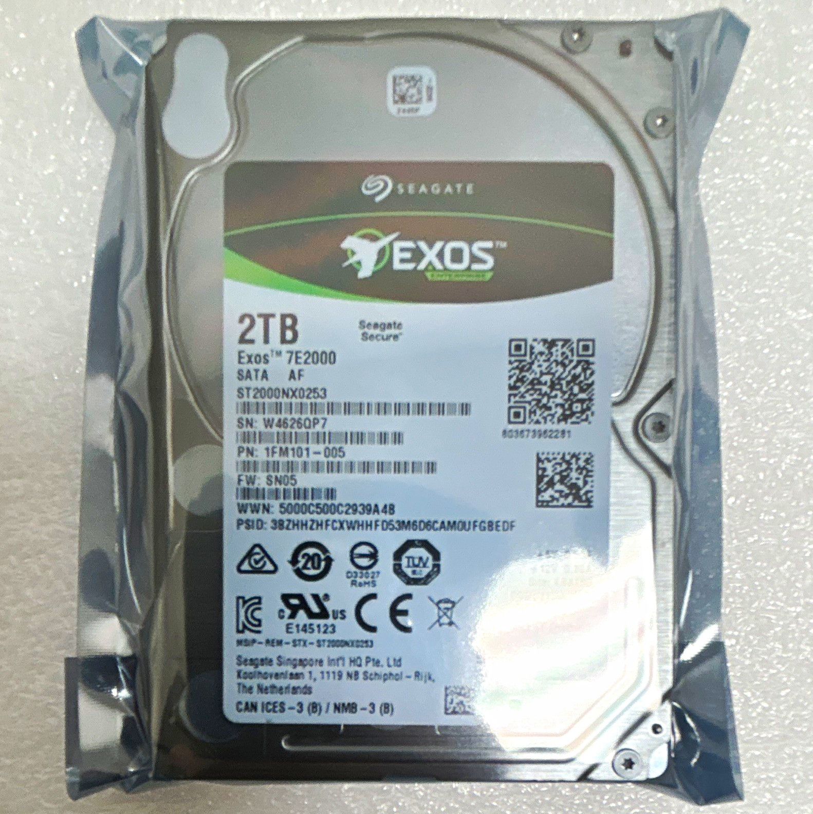 Seagate Exos 7E2000 2TB 2.5 SATA Internal HDD 7200RPM 256MB SED ST2000NX0253