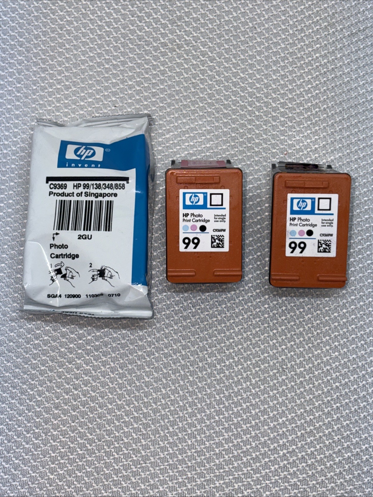 Lot 3 HP 99/138/348/858 Photo Ink Cartridges OEM Genuine 1 Sealed 2 Open Unused