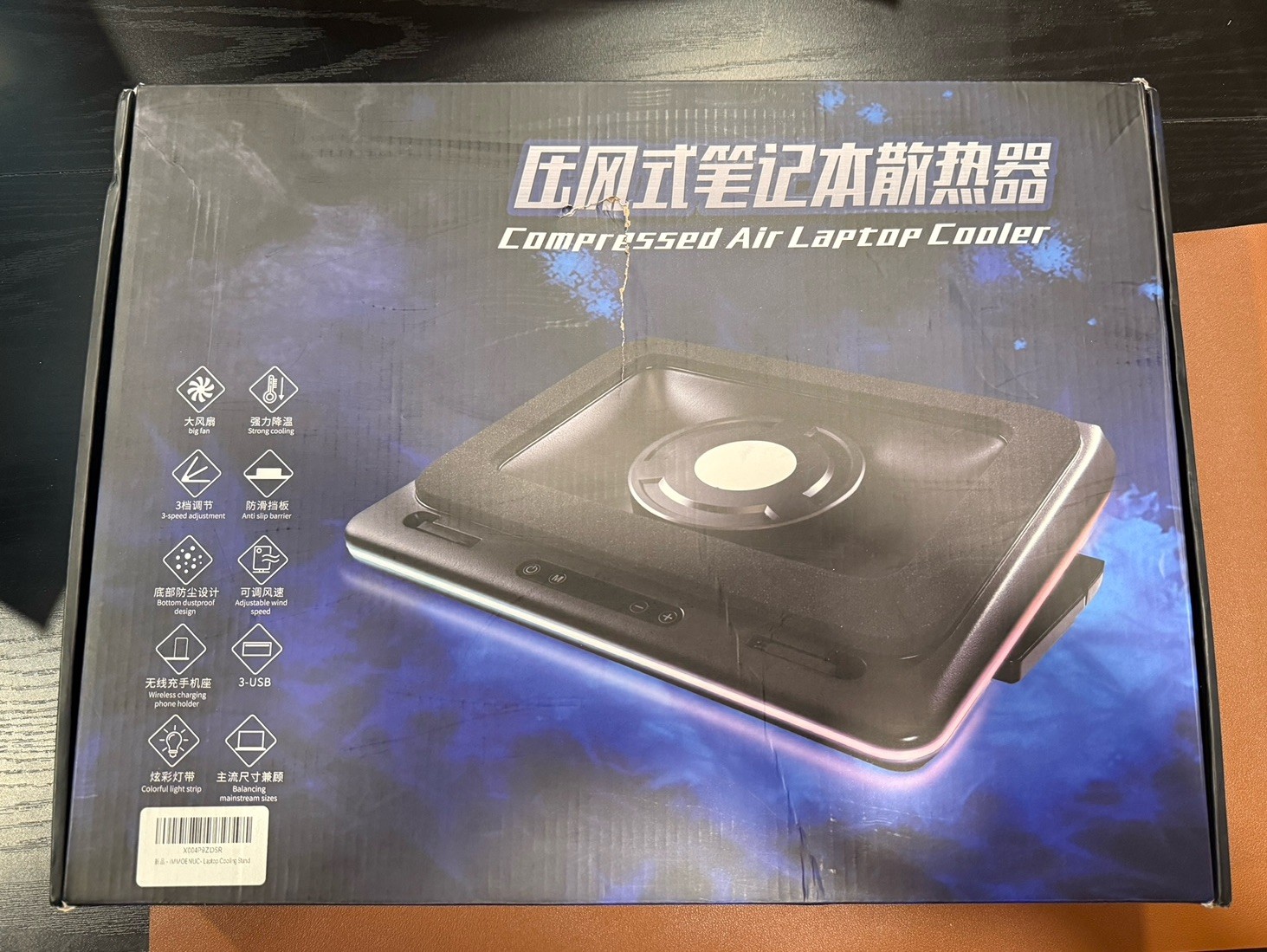 Air Compression RGB Laptop Cooling Pad-Quiet USB Cooler, Fast Heat Dissipation