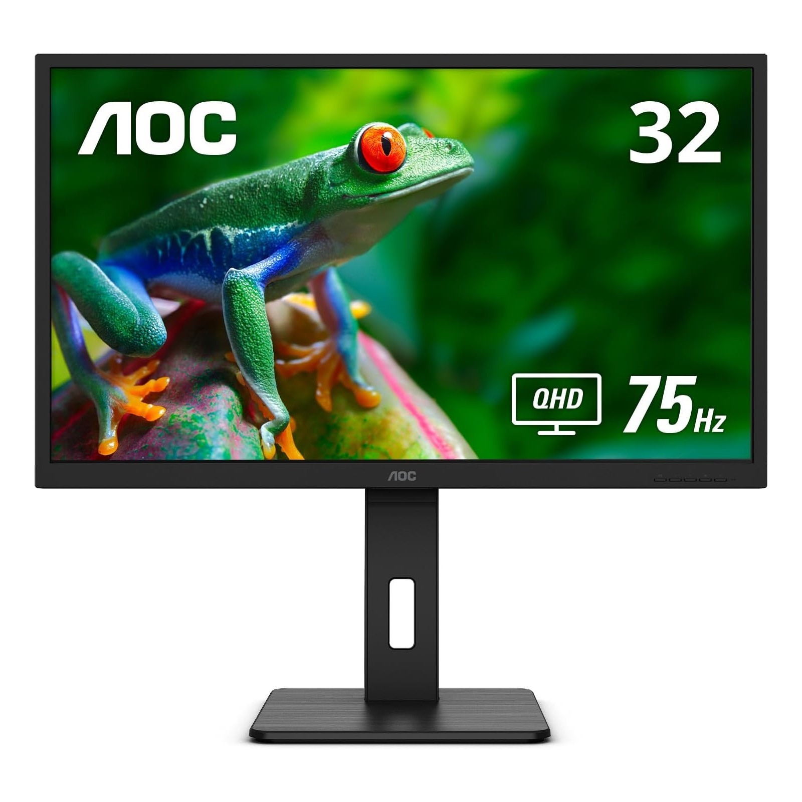 AOC Q32P2CA 32" IPS Monitor QHD 2560x1440 Height Adjustable Stand Black