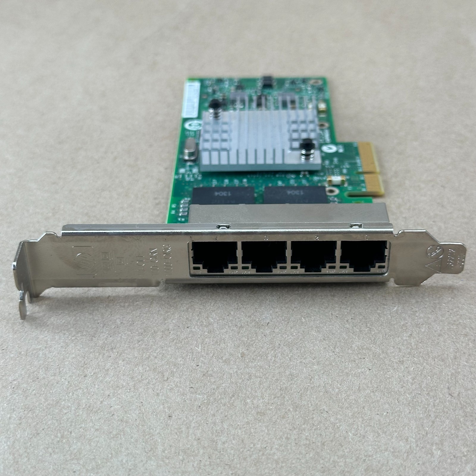 HP NC365T 593743-001 Intel 82580 Quad Port 1GbE RJ45 PCIe x4 NIC Full Height