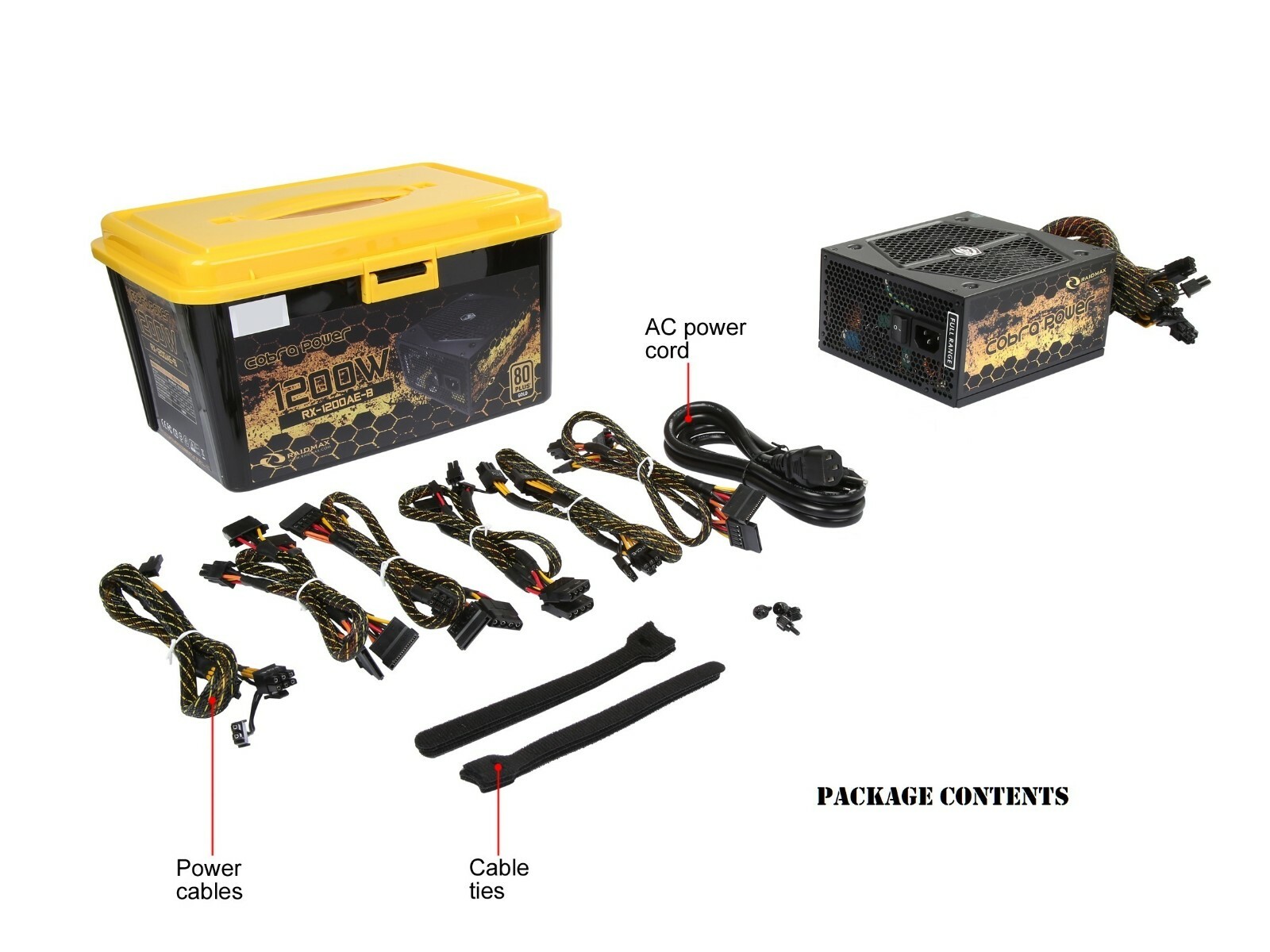 1200W ATX PC Power Supply RAIDMAX Cobra RX-1200AE-B SLI CrossFire Ready - Mint