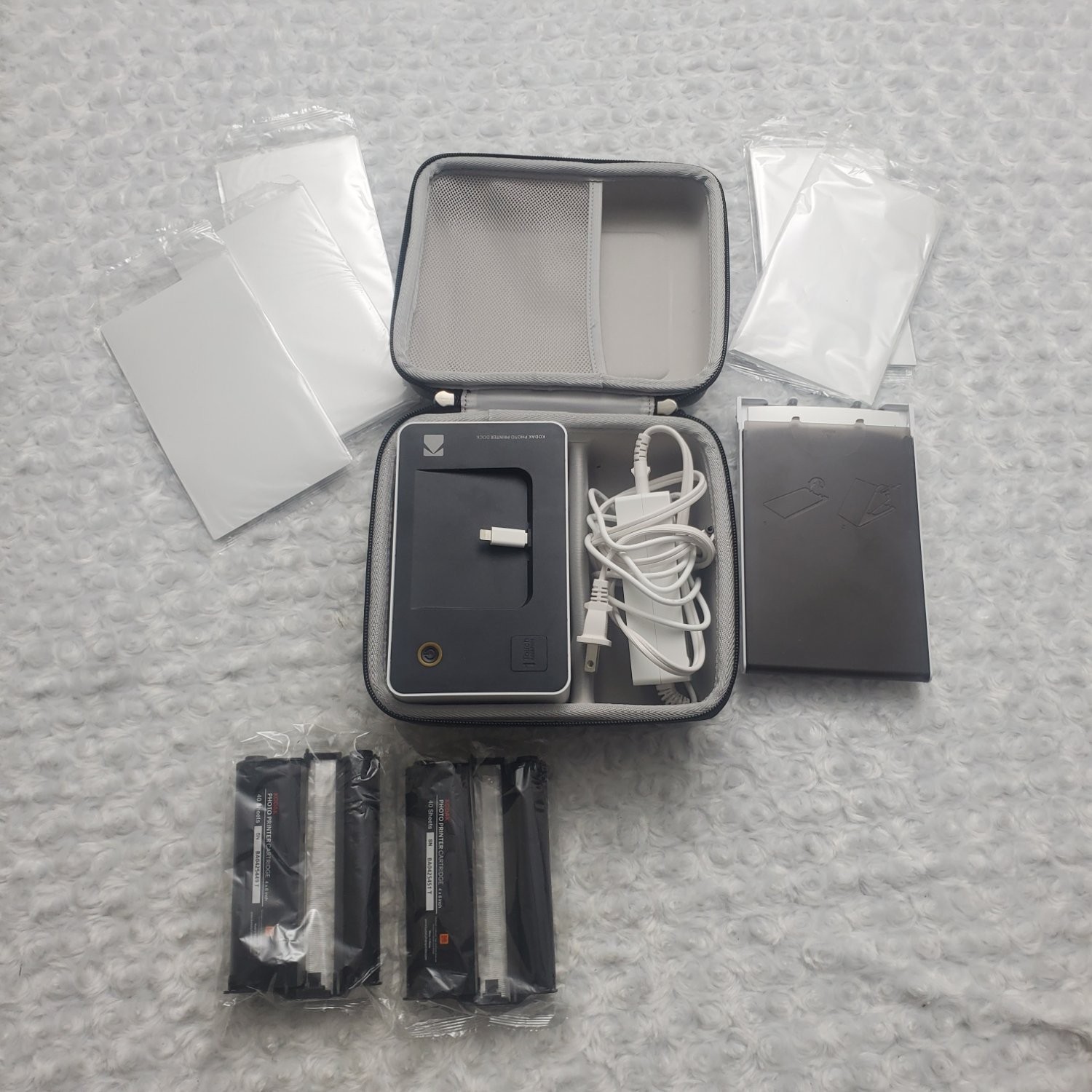 Kodak Photo Printer Dock PD450BT Bundle with Case, Cartridges & Paper