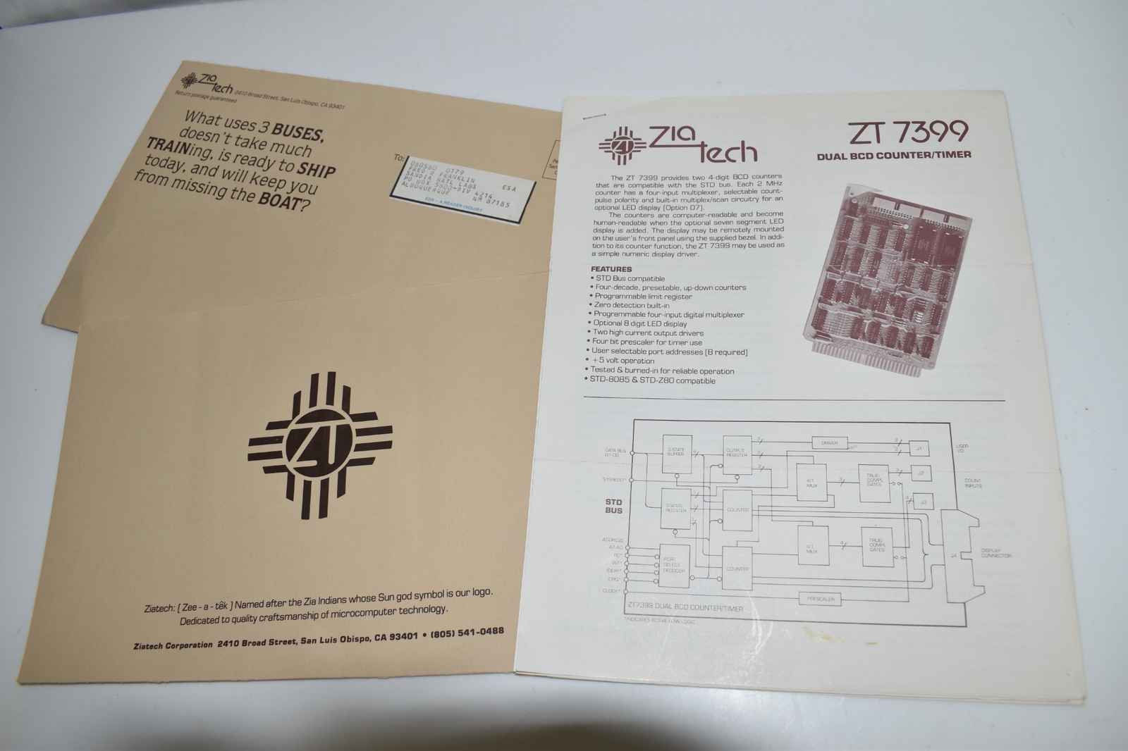 *KB*  ZIATECH PRODUCT SPEC SHEETS ZT 7399 / ZT 7502 - ZT 7488 LOT OF 6 + (DXK42)