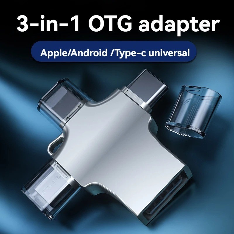 4-in-1 Card Reader Lightning USB-C SD TF Memory Card Adapter for iPhone iPad