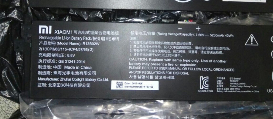 5230mAh R13B02W Genuine Battery For Xiaomi Mi Air 13.3" Laptop